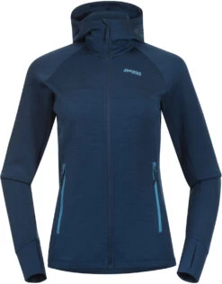 Bergans Cecilie Wollen Kapmantel Dames, Blauw