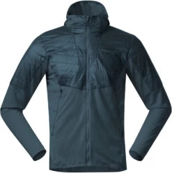 Bergans Senja Midlayer Hooded Jacket Heren, Petrol