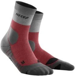 Cep Hiking Light Merino Mid Cut Sokken Dames, Rood/grijs