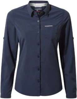 Craghoppers NosiLife Bardo Long Sleeved Shirt Women, Blauw