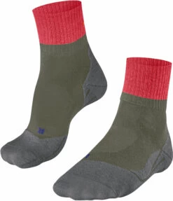 Falke TK2 Cool Korte Trekking Sokken Dames, Olijf/rood