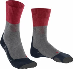 Falke TK2 Trekking Sokken Heren, Grijs/rood