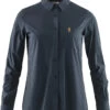 Fjällräven Fjällräven Övik Lite LS Shirt Women, Blauw -Sport- En Outdoorkleding fjaellraeven oevik lite ls shirt women navy 1