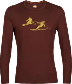 Icebreaker 200 Oasis Last Run LS Crew Shirt Heren, Bruin