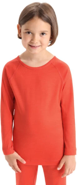 Icebreaker 200 Oasis Longsleeve Crew Top Kinderen, Rood
