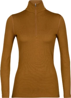 Icebreaker 260 Tech Longsleeve Met 1/2 Rits Dames, Bruin