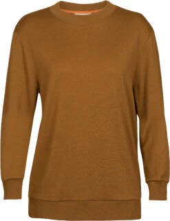 Icebreaker Crush LS Sweatshirt Dames, Bruin