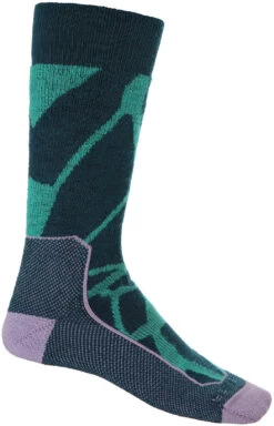 Icebreaker Hike+ Fractured Landscapes Medium Crew Socks Women, Groen/violet