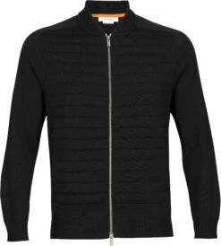 Icebreaker ICL ZoneKnit Geïsoleerde Gebreide Bomber Heren, Zwart
