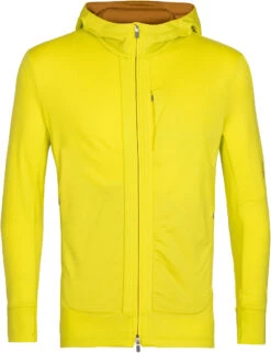 Icebreaker Quantum III LS Zip Hood Jas Heren, Geel