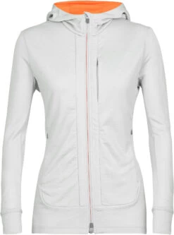 Icebreaker Quantum III LS Zip Hoodie Dames, Wit