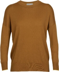 Icebreaker Shearer Crew Sweater Dames, Bruin