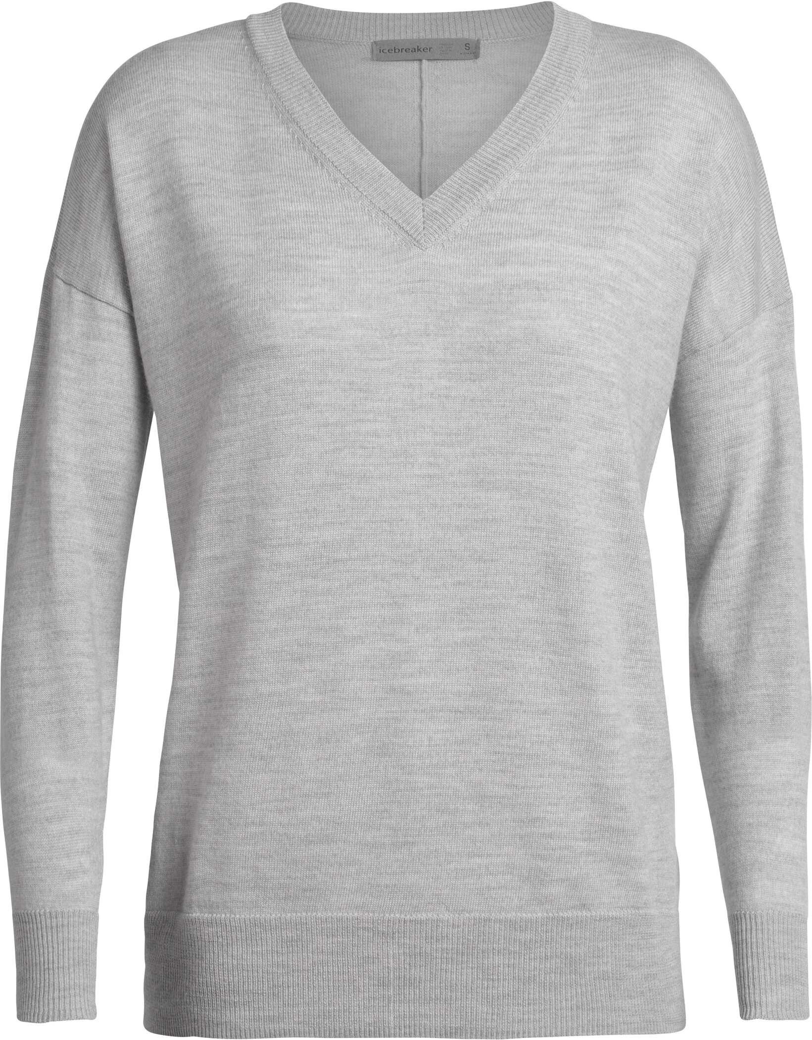 Icebreaker Shearer V-hals Sweater Dames, Grijs 3 Icebreaker Shearer V-hals Sweater Dames, Grijs
