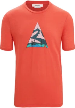 Icebreaker Tech Lite II Camping Grounds SS Tee Men, Rood