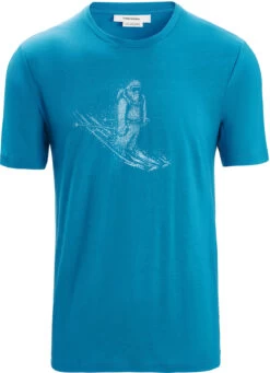 Icebreaker Tech Lite II Skiing Yeti SS Tee Heren, Blauw