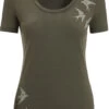 Icebreaker Tech Lite II Swarming Shapes SS Scoop Tee Women, Olijf