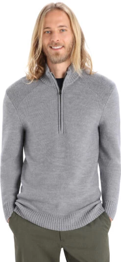 Icebreaker Waypoint Longsleeve Met 1/2 Rits Heren, Grijs