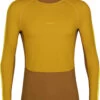 Icebreaker ZoneKnit 200 LS Crew Shirt Heren, Geel/bruin -Sport- En Outdoorkleding icebreaker zoneknit 200 ls crew shirt men silent gold clove shine cb 1