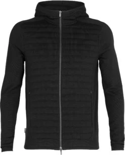 Icebreaker ZoneKnit LS Zip Hood Heren, Zwart