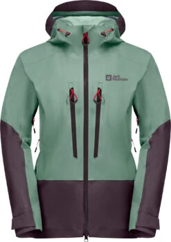 Jack Wolfskin Alpspitze 3L Jas Dames, Groen/violet