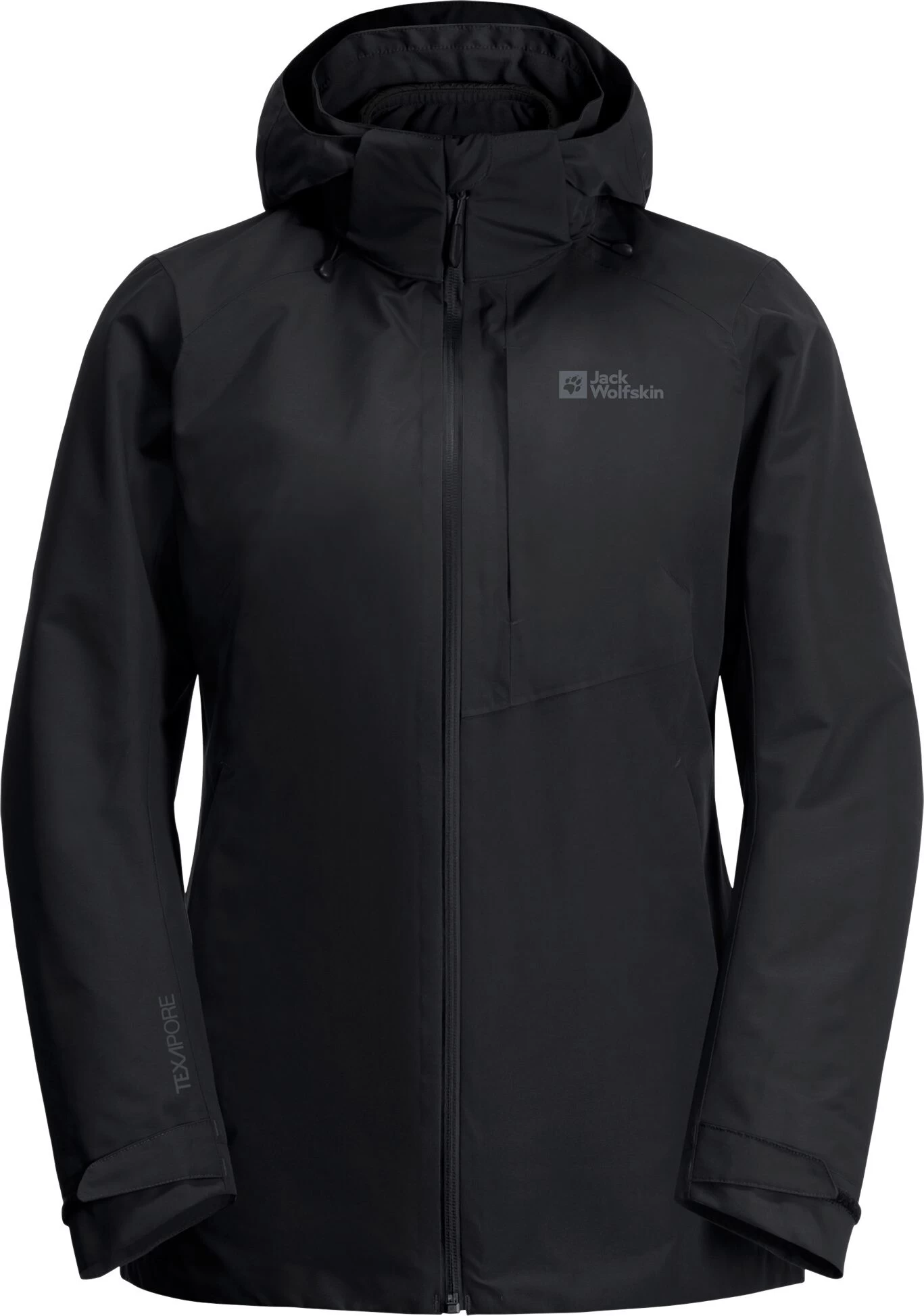 Jack Wolfskin Bergland 3in1 Jas Dames, Zwart 3 Jack Wolfskin Bergland 3in1 Jas Dames, Zwart