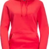 Jack Wolfskin Essential Hoody Dames, Rood -Sport- En Outdoorkleding jack wolfskin essential hoody women tulip red 1