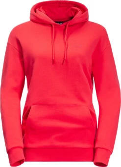 Jack Wolfskin Essential Hoody Dames, Rood