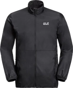 Jack Wolfskin Pack & Go Windshell Jas Heren, Zwart