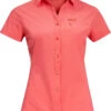 Jack Wolfskin Peak SS Shirt Dames, Rood -Sport- En Outdoorkleding jack wolfskin peak ss shirt women desert rose 1