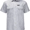 Jack Wolfskin Thompson Shirt Heren, Grijs/wit -Sport- En Outdoorkleding jack wolfskin thompson shirt men white rush checks 1