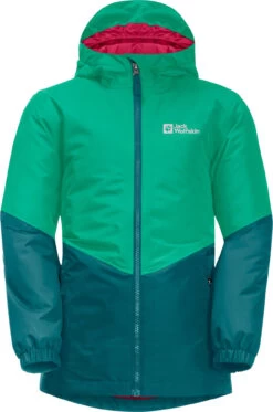 Jack Wolfskin Trios Jas Kinderen, Groen/petrol