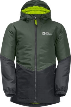 Jack Wolfskin Trios Jas Kinderen, Groen/grijs