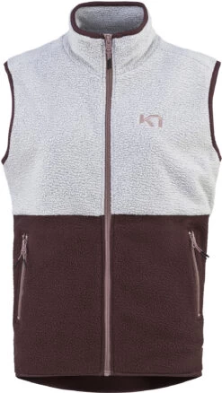 Kari Traa Ane Fleece Vest Dames, Grijs/rood