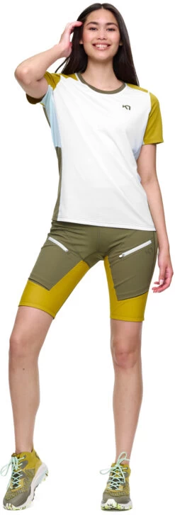Kari Traa Sanne Wandel T-shirt Dames, Wit/olijf