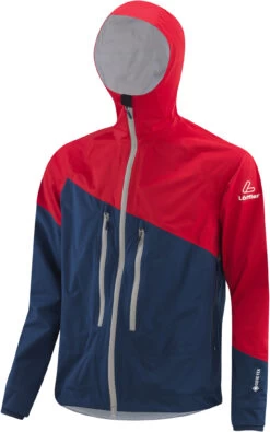 Löffler GTX Active Hooded Jacket Heren, Rood/blauw