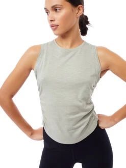 MANDALA Side Ruffled Top Women, Grijs