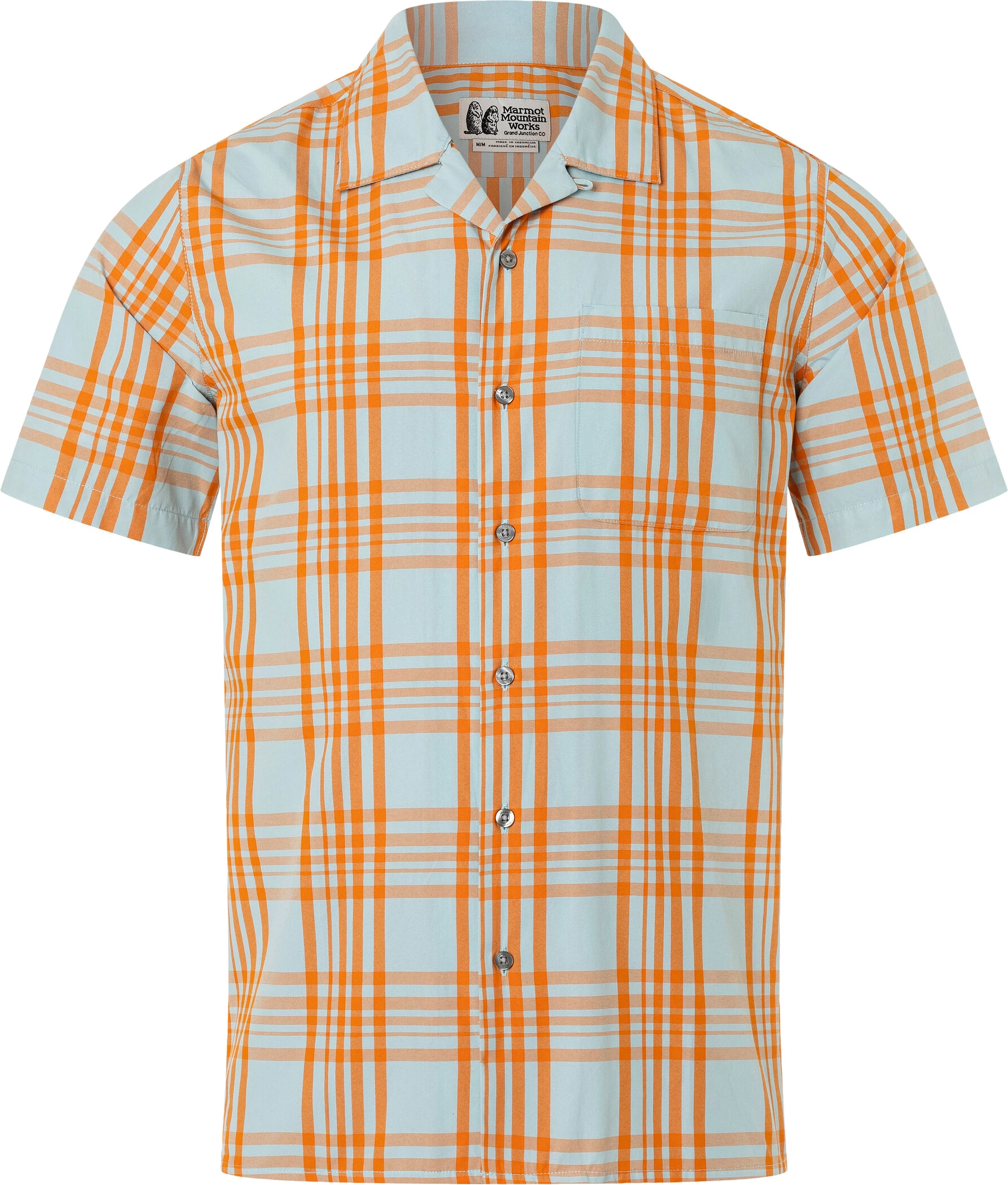 Marmot Muir Camp Novelty SS Shirt Men, Blauw/oranje 3 Marmot Muir Camp Novelty SS Shirt Men, Blauw/oranje