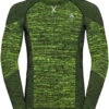 Odlo Blackcomb Plus Top Ronde Hals L/S Heren, Groen/zwart -Sport- En Outdoorkleding odlo blackcomb plus top crew neck l s men lime green space dye 1