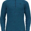 Odlo Sesvenna Midlayer Halfzip Heren, Blauw 1 Odlo Sesvenna Midlayer Halfzip Heren, Blauw -Sport- En Outdoorkleding odlo sesvenna midlayer halfzip men blue wing teal melange 1