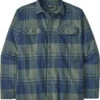 Patagonia Fjord Organic Cotton Midweight Flannel Shirt Heren, Groen/blauw -Sport- En Outdoorkleding patagonia fjord organic cotton midweight flannel shirt men green lohg 1