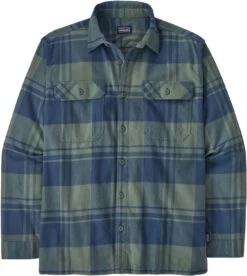 Patagonia Fjord Organic Cotton Midweight Flannel Shirt Heren, Groen/blauw