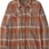 Patagonia Fjord Organic Cotton Midweight Flannel Shirt Women, Bruin/rood -Sport- En Outdoorkleding patagonia fjord organic cotton midweight flannel shirt women comstock dusky brown 1