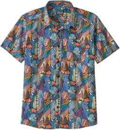 Patagonia Go To SS Shirt Men, Blauw/bont