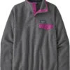 Patagonia Synchilla Snap-T Lichtgewicht Trui Dames, Grijs/roze -Sport- En Outdoorkleding patagonia synchilla snap t lightweight pullover women grey nlam 1