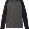 Prana Baseball Raglan Shirt Met Lange Mouwen Heren, Grijs/zwart -Sport- En Outdoorkleding prana baseball raglan longsleeve shirt men charcoal heather 1