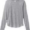 Prana Cozy Up LS T-shirt Dames, Grijs -Sport- En Outdoorkleding prana cozy up ls t shirt women heather grey 1