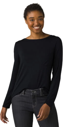 Prana Foundation LS Crew T-shirt Dames, Zwart