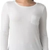 Prana Foundation LS Crew T-shirt Dames, Wit -Sport- En Outdoorkleding prana foundation ls crew t shirt women white 1