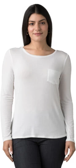 Prana Foundation LS Crew T-shirt Dames, Wit