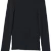 Prana Foundation Rib Halsoverhemd Dames, Zwart -Sport- En Outdoorkleding prana foundation rib mock neck shirt women black heather 1